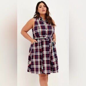 Torrid Multicolor Plaid Midi Dress